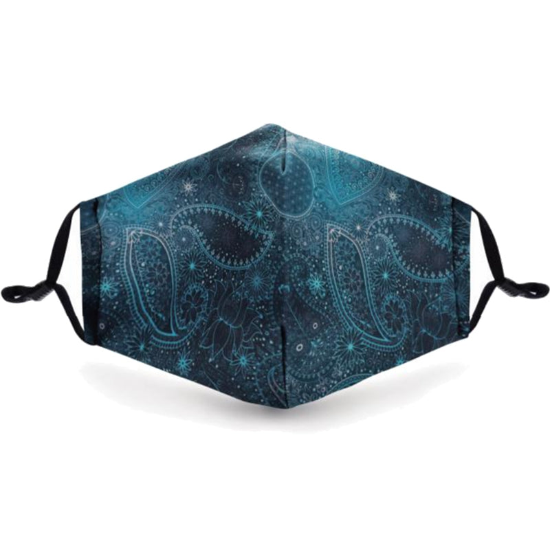 Blue Paisley Face Masks