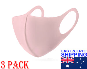 3 PACK Pink Face Masks Face Mask Washable Neoprene Reusable - Face Tubes